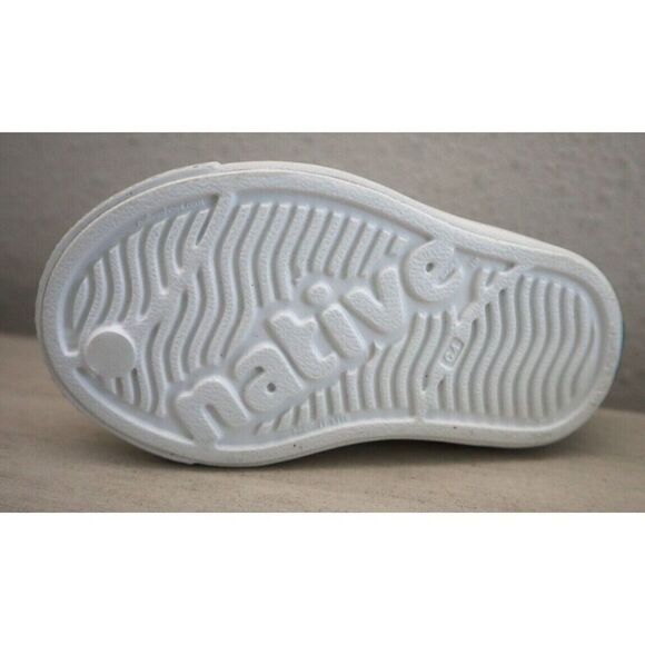 Native Toddler Kids Sz C4 White Jefferson Sugarlite Block Slip-On Shoes - Picture 6 of 10